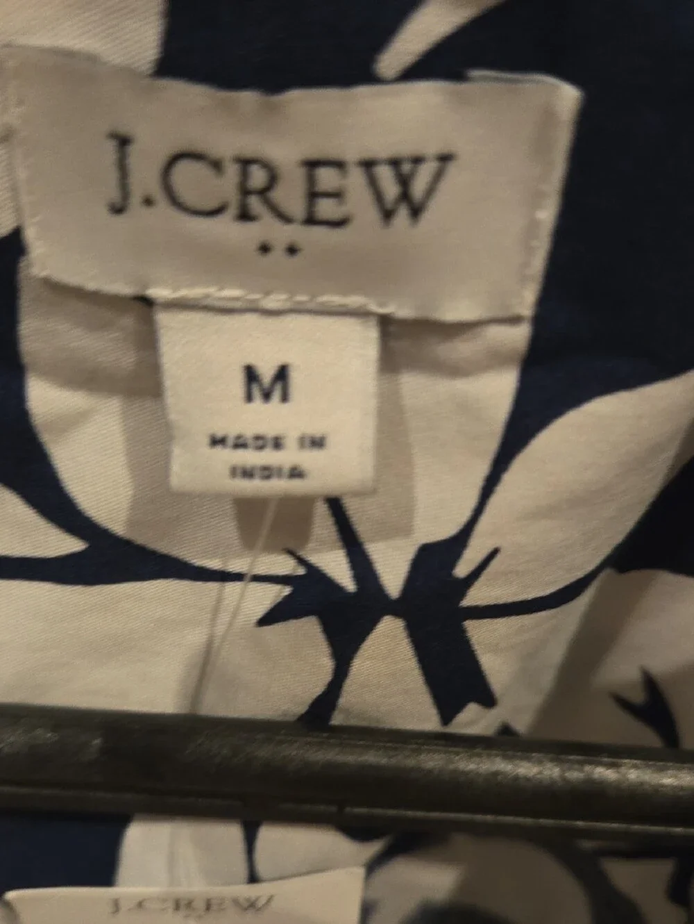 J. Crew Navy and White Floral Sleeveless Button-Down Shirt